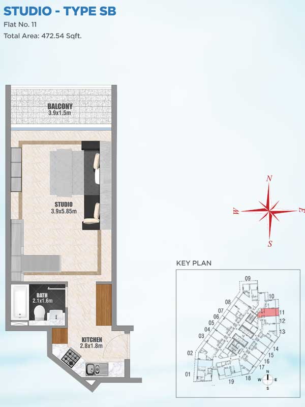Danube Bayz Apartments at Business Bay - Floor Plan
